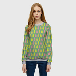 Свитшот женский Шествие ананасов, цвет: 3D-меланж — фото 2