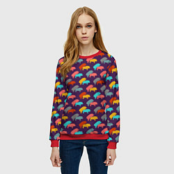Свитшот женский Свиньи 18, цвет: 3D-красный — фото 2
