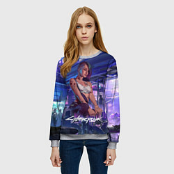 Свитшот женский Jydy Джуди Cyberpunk2077, цвет: 3D-меланж — фото 2
