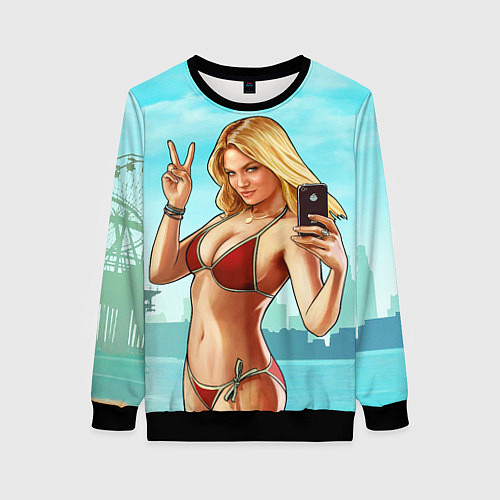 Женский свитшот GTA Beach girl / 3D-Черный – фото 1