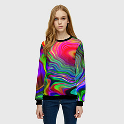 Свитшот женский Expressive pattern Neon, цвет: 3D-черный — фото 2