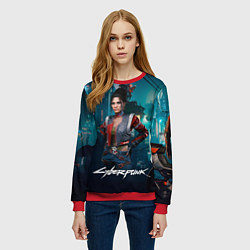 Свитшот женский Panam cyberpunk 2077, цвет: 3D-красный — фото 2