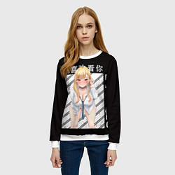 Свитшот женский Эта фарфоровая кукла влюбилась Китагава Марин, цвет: 3D-белый — фото 2