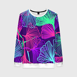 Свитшот женский Neon color pattern Fashion 2023, цвет: 3D-белый