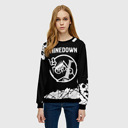Свитшот женский Shinedown КОТ Краска, цвет: 3D-черный — фото 2