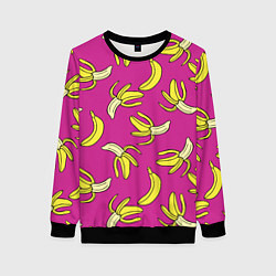 Свитшот женский Banana pattern Summer Color, цвет: 3D-черный