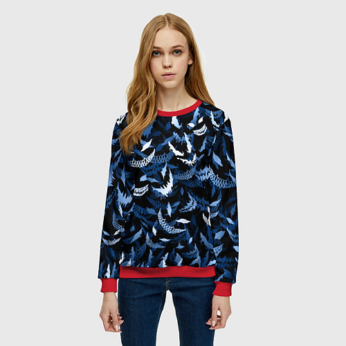 Женский свитшот Drain monsters / 3D-Красный – фото 3