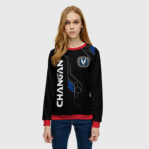 Женский свитшот CHANGAN -ЧАНГАН ТЕХНОЛОГИИ / 3D-Красный – фото 3