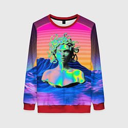 Женский свитшот Gorgon Medusa Vaporwave Neon Mountains