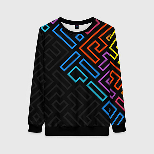 Женский свитшот НЕОНОВЫЕ ФИГУРЫ НЕОН / 3D-Черный – фото 1