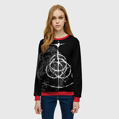 Женский свитшот КОЛЬЦА ЭЛДЕНА / 3D-Красный – фото 3