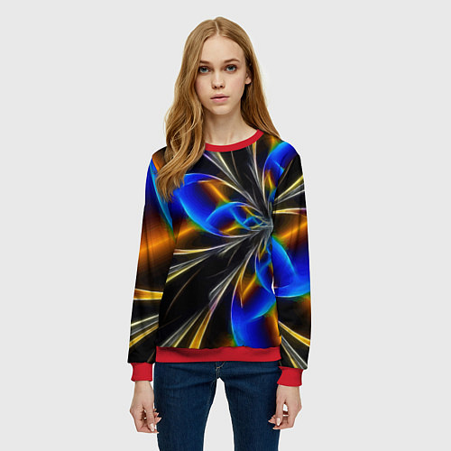 Женский свитшот Neon vanguard pattern Fashion 2023 / 3D-Красный – фото 3