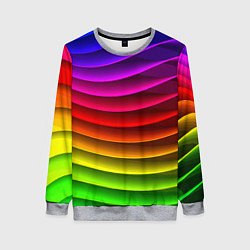 Свитшот женский Color line neon pattern Abstraction Summer 2023, цвет: 3D-меланж