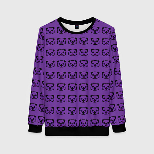 Женский свитшот Purple Panda / 3D-Черный – фото 1