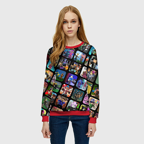 Женский свитшот ROBLOX СЮЖЕТЫ / 3D-Красный – фото 3
