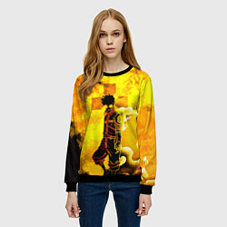 Свитшот женский ПЛАМЕННАЯ БРИГАДА ПОЖАРНЫХ, FIRE FORCE, цвет: 3D-черный — фото 2