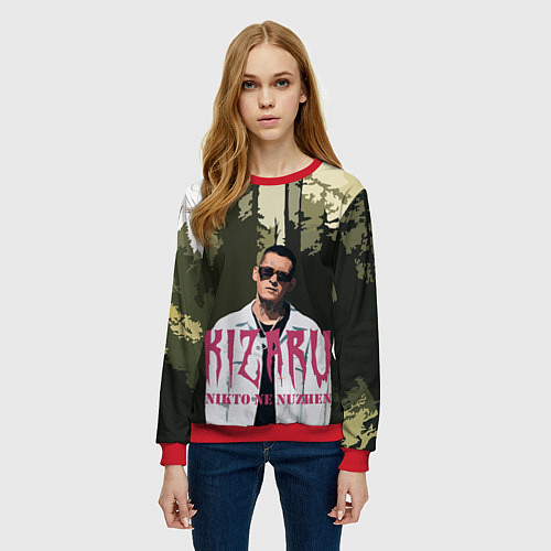 Женский свитшот KIZARU Nikto Ne Nuzhen / 3D-Красный – фото 3