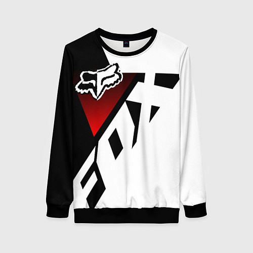 Женский свитшот FOX RACING - ФОКС ЧЕРНЫЙ И БЕЛЫЙ / 3D-Черный – фото 1
