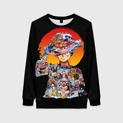Женский свитшот ВАН ПИС АРКИ В ЛУФФИ ONE PIECE / 3D-Черный – фото 1
