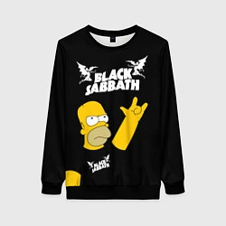 Свитшот женский Black Sabbath Гомер Симпсон Simpsons, цвет: 3D-черный