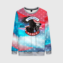 Свитшот женский Американский орел USA, цвет: 3D-меланж