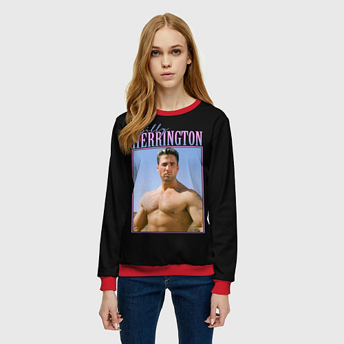 Женский свитшот Billy Herrington Photo / 3D-Красный – фото 3