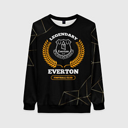 Свитшот женский Лого Everton и надпись Legendary Football Club на, цвет: 3D-черный