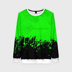 Женский свитшот САЛАТОВЫЕ НЕОНОВЫЕ БРЫЗГИ КРАСКИ