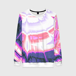 Свитшот женский Тай-дай Абстракция Tie-Dye, цвет: 3D-белый