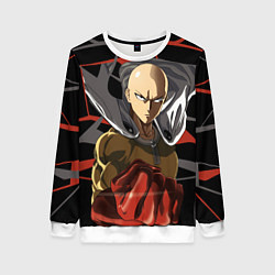 Свитшот женский Сайтама-человек удара, цвет: 3D-белый