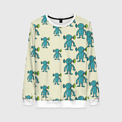 Женский свитшот Милые зеленые человечки