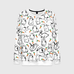 Женский свитшот Зайцы с морковками