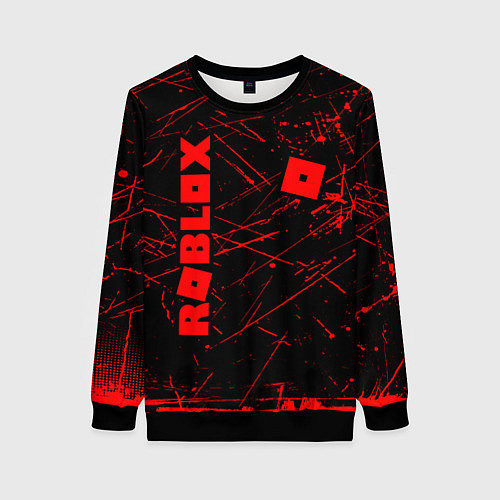 Женский свитшот ROBLOX красный логотип / 3D-Черный – фото 1