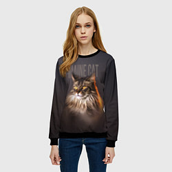 Свитшот женский Maine cat, цвет: 3D-черный — фото 2