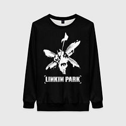 Свитшот женский Linkin Park белый, цвет: 3D-черный