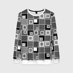 Женский свитшот Geometric shapes черно-белый