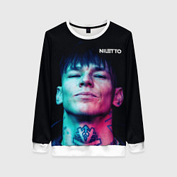 Свитшот женский Нилетто - модная музыка, цвет: 3D-белый