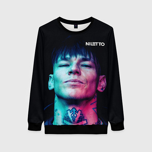 Женский свитшот Нилетто - модная музыка / 3D-Черный – фото 1