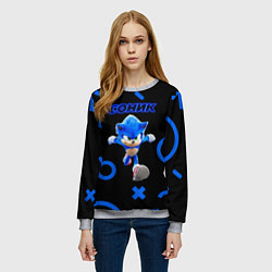 Свитшот женский Sonic фигуры, цвет: 3D-меланж — фото 2