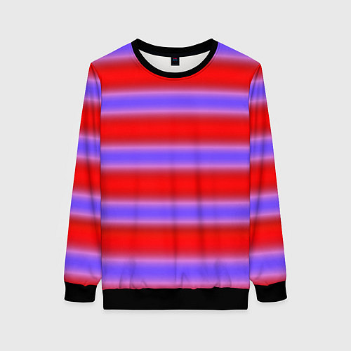 Женский свитшот Striped pattern мягкие размытые полосы красные фио / 3D-Черный – фото 1