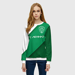 Свитшот женский ФК АХМАТ - ГОРОД ГРОЗНЫЙ, цвет: 3D-белый — фото 2