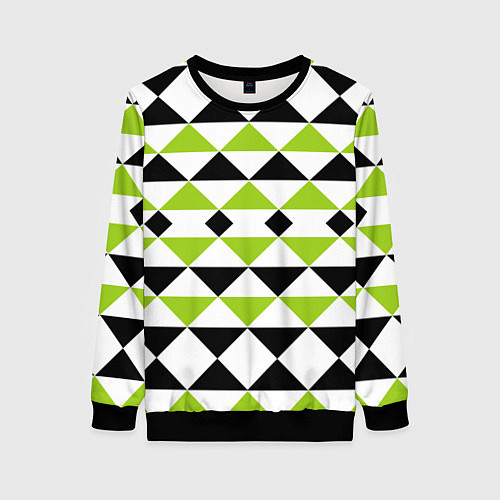 Женский свитшот Geometric shapes triangles треугольники / 3D-Черный – фото 1