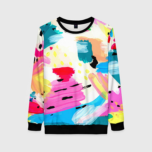 Женский свитшот Всплески красок Лето / 3D-Черный – фото 1