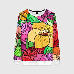 Женский свитшот Красочные летние цветы Fashion trend