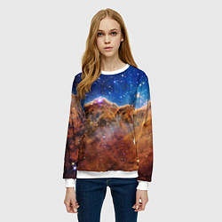 Свитшот женский Туманность Киля фото НАСА, цвет: 3D-белый — фото 2