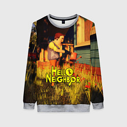 Женский свитшот Hello Neighbor Привет сосед Сосед поливает