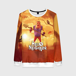Женский свитшот Hello Neighbor Привет сосед Сосед с лопатой