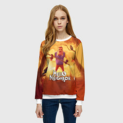 Свитшот женский Hello Neighbor Привет сосед Сосед с лопатой, цвет: 3D-белый — фото 2