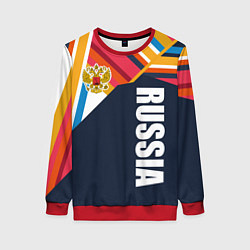 Свитшот женский RUSSIA - RETRO COLORS, цвет: 3D-красный