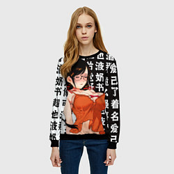 Свитшот женский Цубаса Ханэкава - monogatari series, цвет: 3D-черный — фото 2